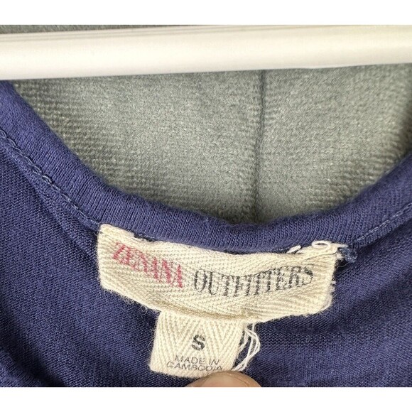 Zenana Outfitters Sand Tank Top Sleeveless Button Front Navy Blue Womens Small - Picture 3 of 5